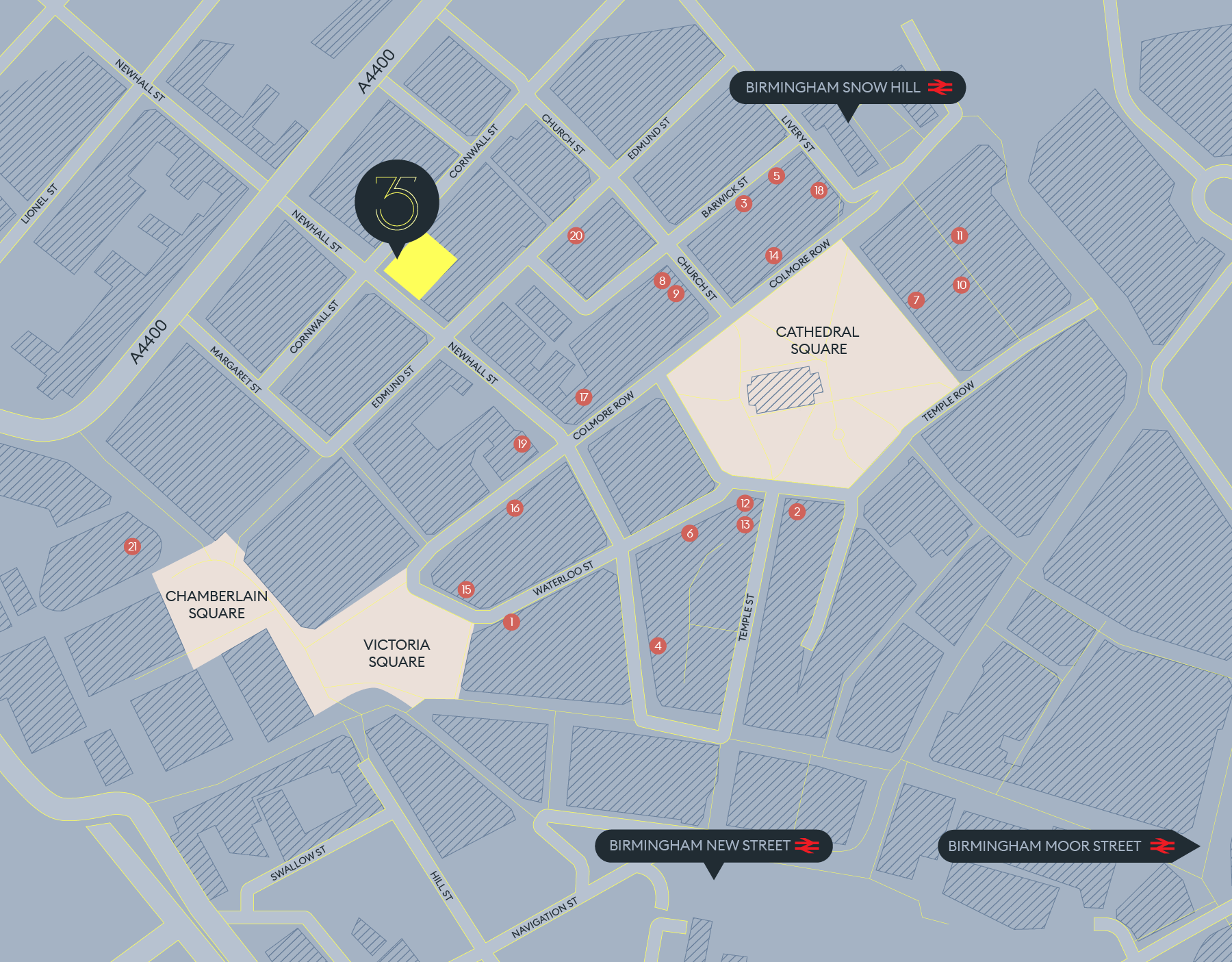 Map of bars and restaurants near 35 Newhall Street